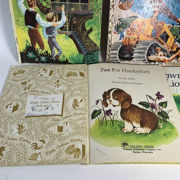Little Golden Books Lot of 4 Vintage 1st “A” & Early Editions Hunkydory Robinson - Picture 3 of 12